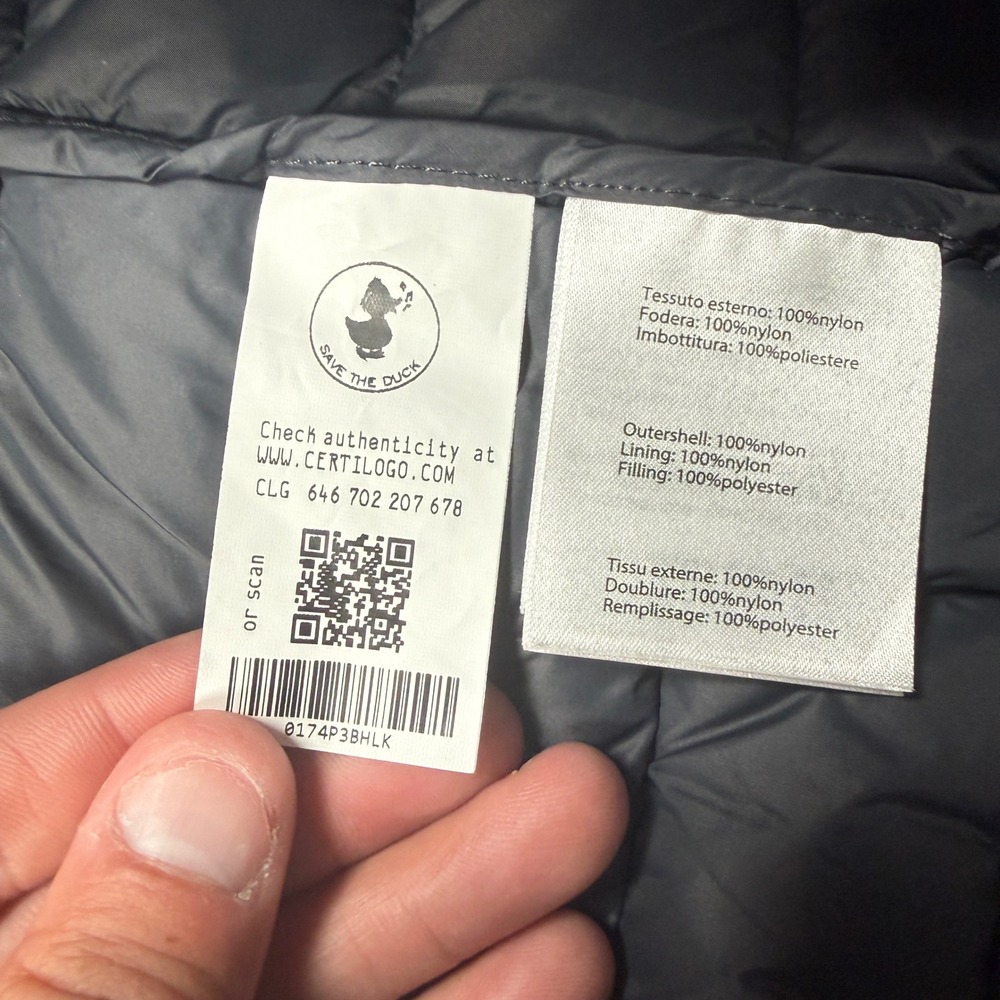 Save The Duck Ultra Light Jacket Puffer Vest Mens L Navy Blue Plumtech Gorpcore - Picture 7 of 11